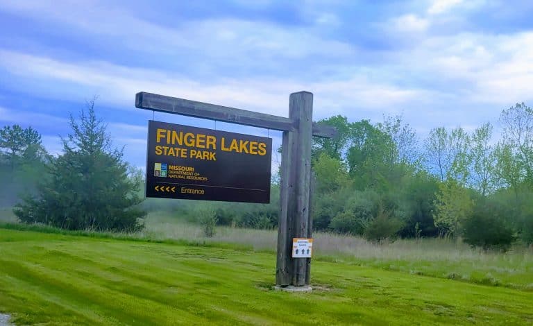 Finger Lakes State Campground MO Enterance Sign 768x470